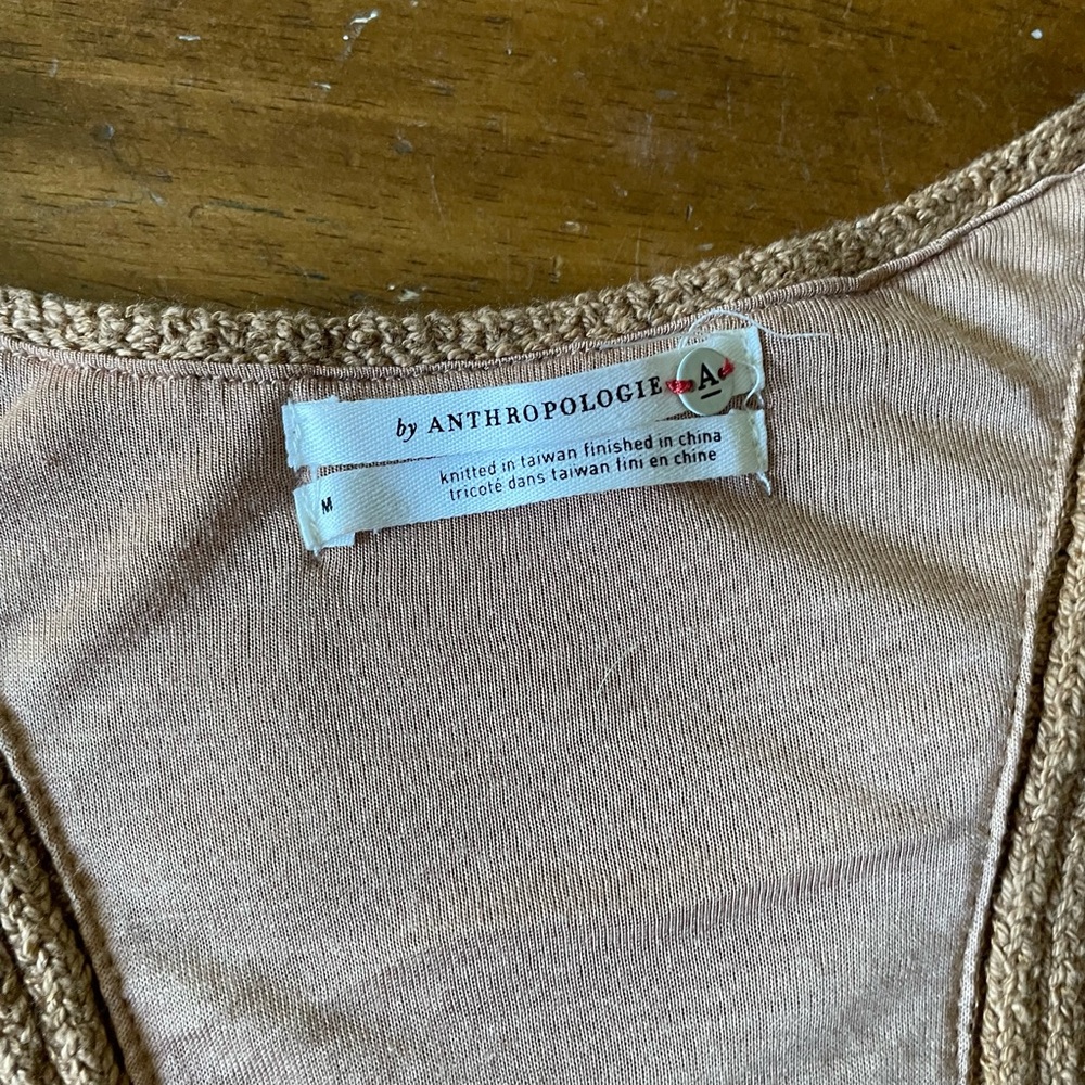 Anthropologie Tan and White Twofer Tank Top - Picture 6 of 9